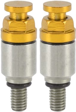 Twee M5x0.8 aluminiumlegering voorvorkontluchtingsventielen/drukregelventielen, geschikt voor CRF150R CR125R CR250R CRF250R, geel — thumbnail 1