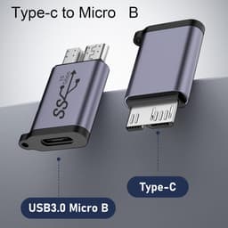 Adapter USB C Micro-B - Externe Schijf Converter - Data Overzetten - Supersnelle Overdracht - 10 Gbit/s - Zwart — thumbnail 5