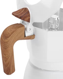 Koffiezetapparaat - Mokkapot - Rijke Koffiesmaak - Dubbel Ventielsysteem - 2 Kopjes - Wit — thumbnail 3