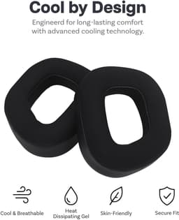 Vervangende Oorkussens voor Corsair HS80 Hoofdtelefoons van MMOBIEL – Cooling Gel Koptelefoon Oorkussens - Noise Isolation Hoofdtelefoon Earpads – Zwart — thumbnail 3