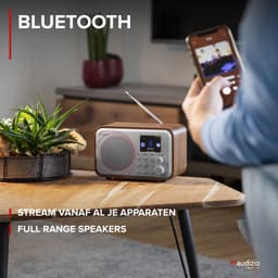 DAB radio met Bluetooth - Audizio Milan - DAB radio retro met accu en FM radio - Silver — thumbnail 3