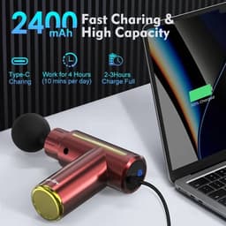 Trendique - Massage-gun - Massageapparaat - Draagbaar - Mini - 4 verschillende massagekoppen - 10 snelheden - Oplaadbaar - Voor het hele lichaam - 17,3 x 13,9 cm — thumbnail 1