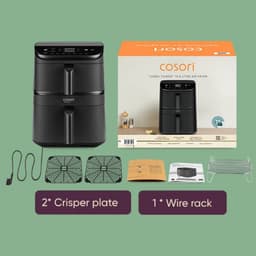 Cosori XXL Airfryer Turbo Tower - 10.8 liter inhoud - 2 manden apart in te stellen - 7 programma's - met 100 stuks bakpapier — thumbnail 4
