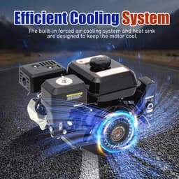 Horizontale 7,5 pk motor, 212 CC viertakt met elektrische starter - krachtpatser voor compressor, onkruidsteker, grasmaaier en meer — thumbnail 2