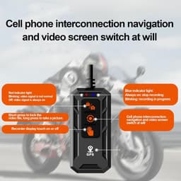 6.25 Inch Screen Front Rear Motorcycle DVR | 1440P Dual Camera Dashcam | IP67 Waterproof | Car GPS | Wireless CarPlay | 256GB TF Card — thumbnail 2