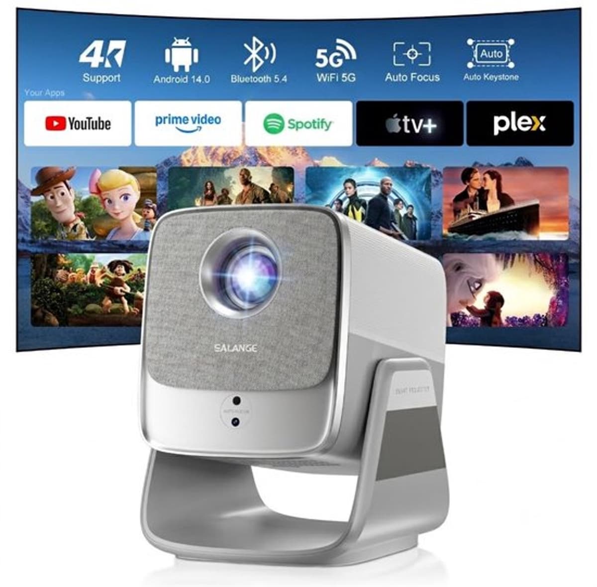 Beamer Native 1080p Full HD - Android 14 Smart Systeem - 16W Hi-Fi Luidsprekers - LCD Display - Voor Thuisbioscoop — afbeelding 1