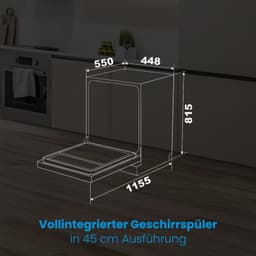 Bomann GSPE 7420 VI - Volledig Integreerbare Inbouwvaatwasser - 45 cm - 10 Couverts — thumbnail 2