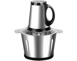 Elektrische Hakmolen - Keukenmachine Mixer - Maaltijd Voorbereiden - Roestvrij Staal - 19x19x19 cm - Zilver