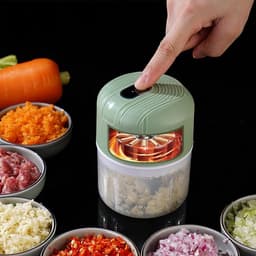 Mini-hakmolen - elektrisch - draagbaar - oplaadbaar via USB - 250 ml - voor het hakken van knoflook - chili - uien - vlees — thumbnail 2