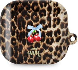 xoxo Wildhearts hoesje geschikt voor AirPods 5 - Cherry Wild - Ook als telefoonhoesje verkrijgbaar - schokbestendige case - koptelefoonhoes - Beschermhoes met met tijgerprint / luipaardprint - kers print - dierenprint hoesje - kersen panterprint — thumbnail 1