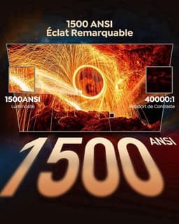 Beamer 4K Full HD 1080P WiFi Bluetooth - 1500 ANSI Lumen - LCD LED - Voor Thuisbioscoop — thumbnail 3
