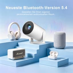 Mini Beamer - 1280 x 720 Resolutie Android 14 - 8000 Lumen Lichtsterkte - Draagbaar Wit - Smart Projector — thumbnail 4