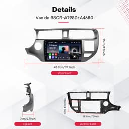 Boscer 2 Din Autoradio met Draadloos Apple CarPlay & Android Auto - Geschikt voor Kia Rio (2012-2014) - 9 Inch IPS Scherm - Bluetooth, Handsfree Bellen & FM Radio - Achteruitrijcamera & Microfoon — thumbnail 3