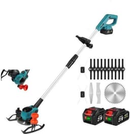 Handmaaier - Grasmaaier - Grastrimmer - Grasschaar - Grasmachine - 3000W - 6-Inch - Elektrische/Accu - Grastrimmer met 90° Verstelbare Kop – Tuingereedschap voor Precisiewerk - 21V/18V Compatibel - Inclusief 2x Accu — thumbnail 2