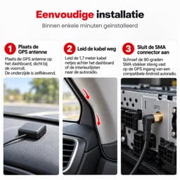 Boscer GPS Antenne - Geschikt voor Android Autoradio & Navigatie - SMA Aansluiting Haaks (90°) - Actieve GPS Ontvanger 28dB - 1,7 Meter Kabel - Zelfklevend - Zwart — thumbnail 3