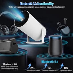 Draagbare Videoprojector 120 ANSI Lumen - 3840 x 2160 Resolutie - Wifi 6 Bluetooth - LCD Beamer - Voor Thuisbioscoop En Mobiel Gebruik — thumbnail 3