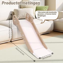 Kinderglijbaan, mini-klimglijbaan voor bed of bank, indoor- en outdoorspeeltoestellen voor jongens en meisjes (kaki) — thumbnail 4