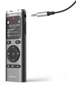 Philips DVT2075 Audio recorder - 2 Hoogwaardige microfoons - Stereo MP3-/ PCM-opname - Sembly AI Notes-software/ spraakherkenning - Groot verlicht display - 8 GB - USB-C - oplaadbare accu - Antraciet — thumbnail 4