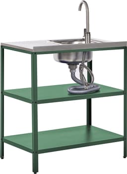 BELIANI VILAMA - Buitenkeuken met spoelbak - Groen - 80x50x92 cm - Staal — thumbnail 5