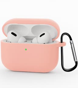 Hoesje - Geschikt voor Apple Airpods Pro 3 - met Clip - Siliconen Hoes - Silicone Case Cover - Lichtroze — thumbnail 1