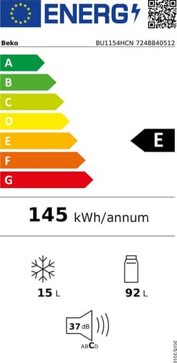Beko BU1154HCN - Inbouwkoelkast met vriezer - 107 liter - 60 cm breed — thumbnail 2