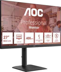 AOC E4 U27E4CV monitor 68,6 cm (27") 3840 x 2160 pixels 4K Ultra HD LED zwart — thumbnail 5