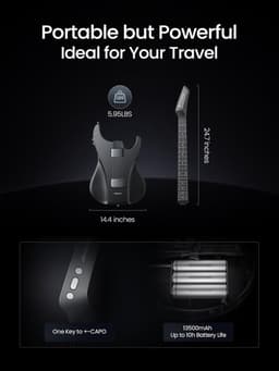 AeroBand Smart Gitaar – Ingebouwde Speaker - Bluetooth Elektronische Gitaar met Case, Strap & Mic – Muziekinstrument Set - AUX - MIDI — thumbnail 2