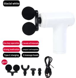 Massagepistool met dubbele kop - USB-oplaadbaar, 6 standen, ABS-materiaal, geschikt voor fitness en buitengebruik, perfect cadeau voor mannen en vrouwen - ideaal voor Kerstmis en Thanksgiving — thumbnail 1