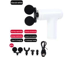 Massagepistool met dubbele kop - USB-oplaadbaar, 6 standen, ABS-materiaal, geschikt voor fitness en buitengebruik, perfect cadeau voor mannen en vrouwen - ideaal voor Kerstmis en Thanksgiving