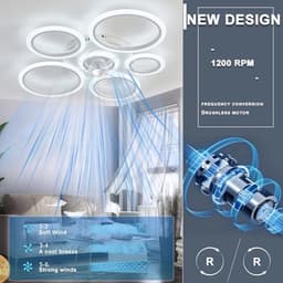 Moderne Smart LED Plafondventilator met Dimbare Verlichting en Afstandsbediening — thumbnail 2