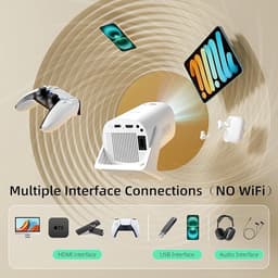 YOTON Y4 Mini Projector 720P HD, 200 Inch Groot Scherm Projector met Automatische Keystone Correctie en Bluetooth 5.2, iOS Bekabelde Verbinding voor Home Theater Film Gaming — thumbnail 5