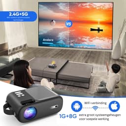 MKSS® Mini Beamer - Mini Projector - Mini Beamer Smartphone - Zwart — thumbnail 4