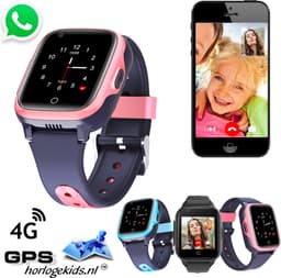GPSHorlogeKids - GPS horloge kind – smartwatch kinderen – WhatsApp – 4G videobellen – spatwaterdicht – GPS tracker – SOS alarm – incl. simkaart en online installatie hulp – Fox Roze — thumbnail 1