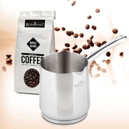 Rosmarino Pour&Cook Melkkannetje Opschuim - Koffiekan - Cezve - Melkkan - Melkopschuinkan - Barista Melkan - Turkse Koffiekan - Melkannetje RVS - 700ML — thumbnail 5