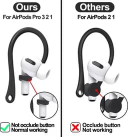 Oorhaakjes geschikt voor Airpods pro 1/2 en Airpods 3 - 2 stuks - airpods oorhaak - anti-slip oorhaakjes - earhooks - airpods anti slip — thumbnail 2