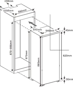 Frilec BERLIN088-3-E-040E - Koelkast - Inbouw - Met vriesvak - 104 Liter - Wit — thumbnail 3