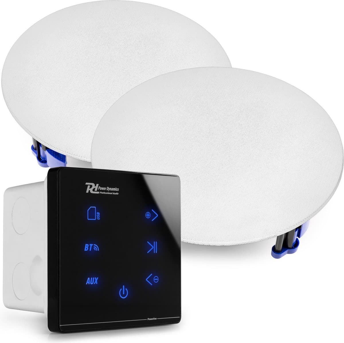 Inbouw versterker met 2 plafondspeakers - Power Dynamics Powerline A50BSet — afbeelding 1