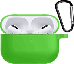 Hoesje - Geschikt voor Apple AirPods Pro 2 - met Clip - Siliconen Hoes - Silicone Case Cover - Groen — thumbnail 2