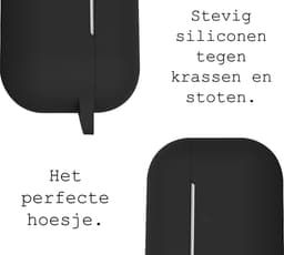 Case - Geschikt voor Apple AirPods Pro 2 - Siliconen Hoes met Clip - Silicone Hoesje Cover - Zwart — thumbnail 2