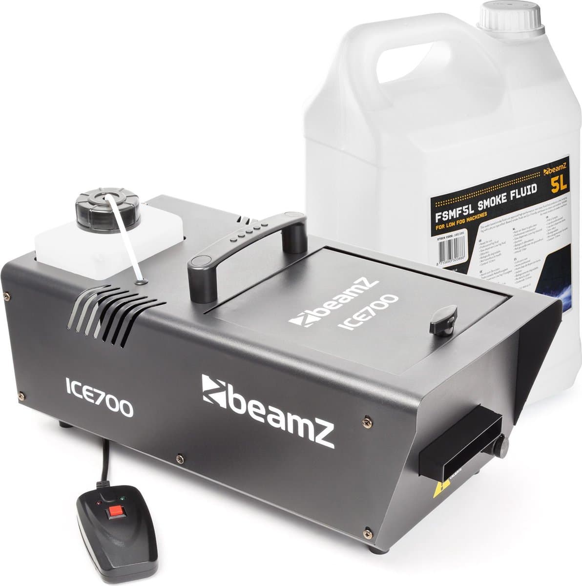 Rookmachine - BeamZ ICE700 low fog machine 700W + 5 liter rookvloeistof — afbeelding 1
