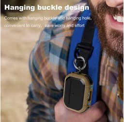 Mobigear Hoesje geschikt voor Apple AirPods Pro 2 Shockproof Hardcase Hoesje | Mobigear Slim Armor - Zwart / Rood — thumbnail 5