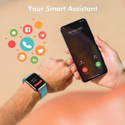 SAMTECH Smartwatch - Heren & Dames – horloge – met HD Touchscreen - Stappenteller, Calorie Teller, Slaap meter – Geschikt voor iOS, Android en meer - Blauw/Groen — thumbnail 3