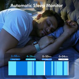 SAMTECH Smartwatch - Heren & Dames – horloge – met HD Touchscreen - Stappenteller, Calorie Teller, Slaap meter – Geschikt voor iOS, Android en meer - Blauw/Groen — thumbnail 4