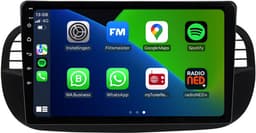Carplay autoradio voor Fiat 500 Zwart | 2007 t/m 2015 | Android 13 | Draadloos Apple Carplay & Android auto | 2GB + 32GB | 8-Core processor | Davilon | 2025 model | 2007 2008 2009 2010 2011 2012 2013 2014 2015 | Bluetooth & Wifi — thumbnail 1