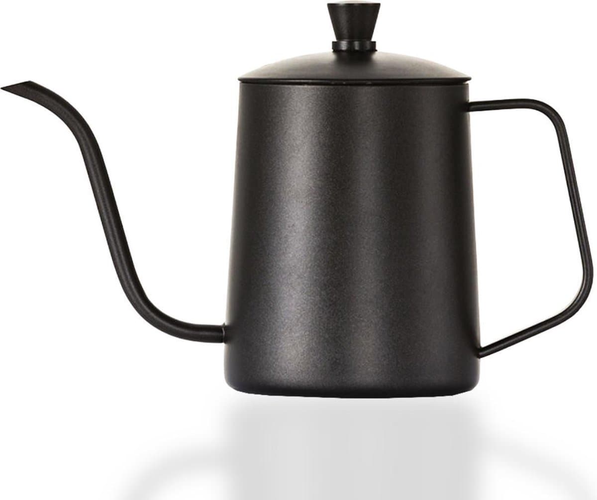 House of Husk Slow Coffee Ketel - Zwart - Pour Over Kettle - Gooseneck kettle - Heet Water Ketel - Coffeemaker - RVS - Cafetière - Pour Over - Koffie - 600 ml — afbeelding 1