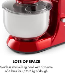 Klarstein staande mixer/foodprocessor met vleesmolen, 1800W, kleine deegmixer, 6 snelheden, garde, meng- en deeghaak, planetaire mengbeweging, staande mixer met blender, foodprocessor met 5L kom — thumbnail 2