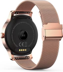 Belesy® SMART - Smartwatch Dames - Smartwatch Heren - Horloge - Bluetooth Bellen - Stappenteller - 1.3 inch - Kleurenscherm - Full Touch - Goud - Staal - Moederdag — thumbnail 4