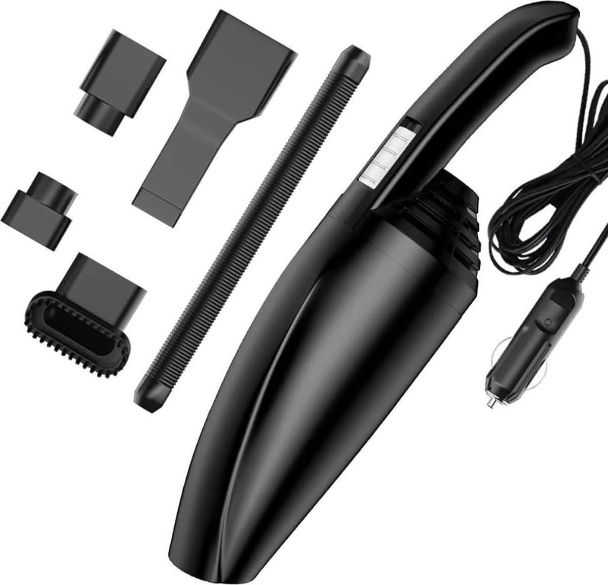 Mini 4-in-1 Autostofzuiger – Nat & Droog – 120W – 12V – 5m Kabel – Draagbare Handstofzuiger voor Auto – Lage Geluid – Ergonomisch – Wasbaar Filter – Incl. Accessoires — afbeelding 1