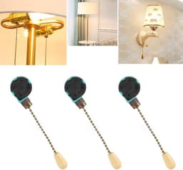 3 Stuks Trekschakelaar Plafondventilator - 3 Snelheden Lichtschakelaar 4 Draads voor Lamp en Ventilator (Brons) — thumbnail 1