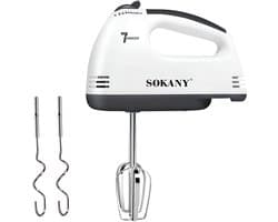 Sokany, Elektrische Garde 180W met 7 Snelheden en RVS Kloppers, Zwart / Wit